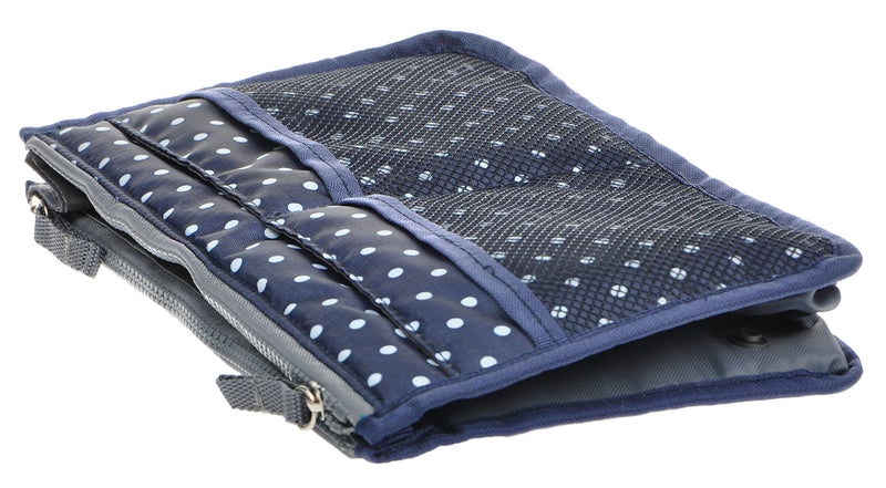 Vercord Purse Organizer Insert for Handbags Bag Organizers Inside Tote Pocketbook Women Nurse Nylon 13 Pockets Navy Blue Dot Medium - Image 5